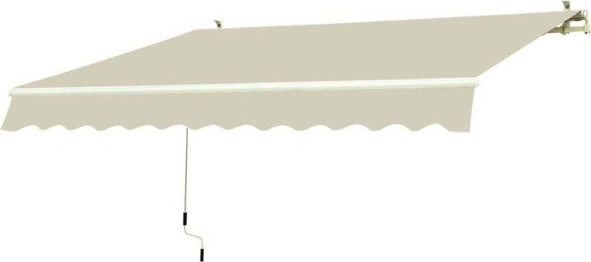 Tenda da sole avvolgibile 300 x 200 cm a barra quadra con bracci estensibili beige - T1372012/F