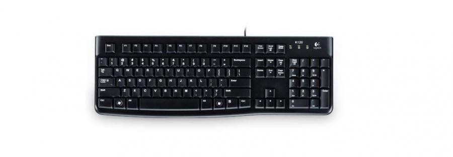 Logitech K120 Tastiera Cablata, Layout Americano Qwerty, Nero