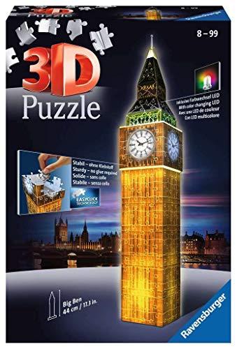 Ravensburger 12588 Puzzle 3D Big Ben Edizione Speciale Notte con LED