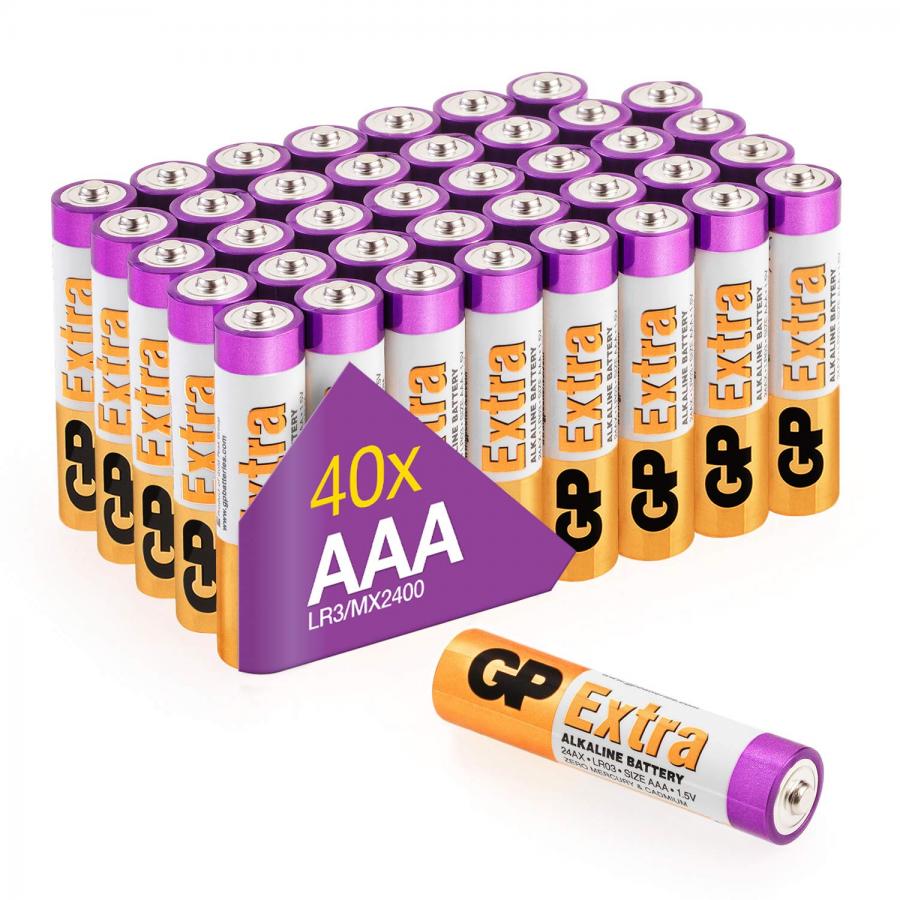 GP Extra - Batterie AAA Alcaline, Set da 40