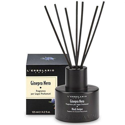 L'Erbolario Nero Spandiprofumo Rattan Bastoncini in Legno di Ginepro