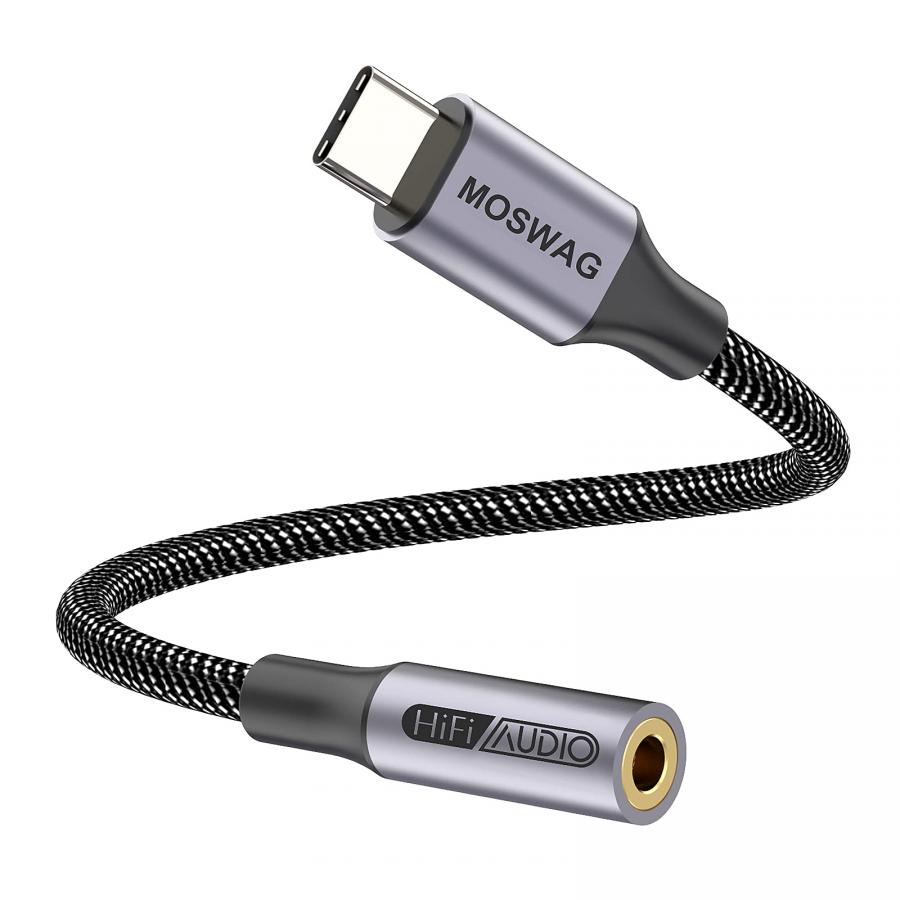 Adattatore da USB tipo C a Jack per cuffie da 3,5mm,Adattatore Audio MOSWAG  Cavo da USB C a Dongle Aux per Samsung Galaxy S21 S20 Ultra S20+ Note 20 10  S10 S9