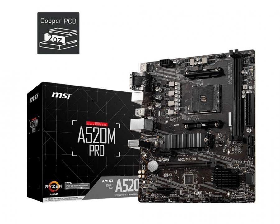 MSI A520M PRO Scheda Madre AMD A520 Micro ATX, Socket AM4