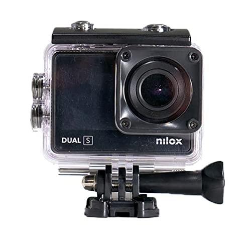 Nilox Dual S - Action Cam 4K con Doppio Schermo Touchscreen e Accessori Inclusi