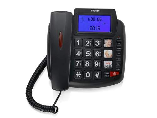 Brondi Bravo 90 LCD Telefono Fisso, Nero