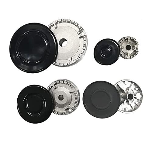 eRicambi, Kit Serie Completa Cappellotti + Spartifiamma 8 pezzi, 4 Fuochi per Piani Cottura e Fornelli Ariston Hotpoint Indesit Nardi di Altissima Qualità