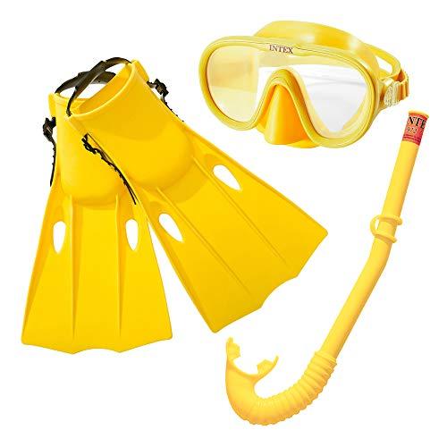 Intex 55655, Maschera e boccaglio Unisex-Baby, Giallo