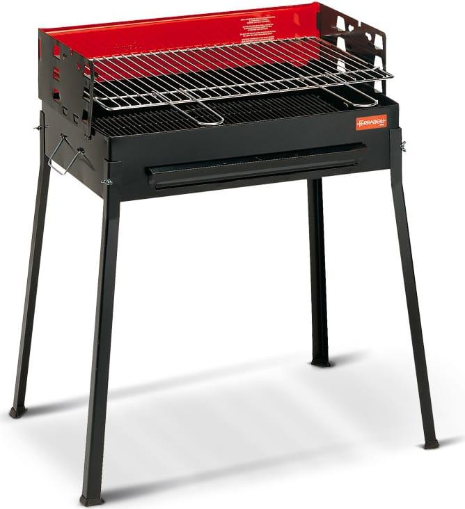 Barbecue a Carbonella Carbone Portatile da Esterno BBQ da Giardino in Acciaio 59x38 cm colore Nero - 128 Comunità