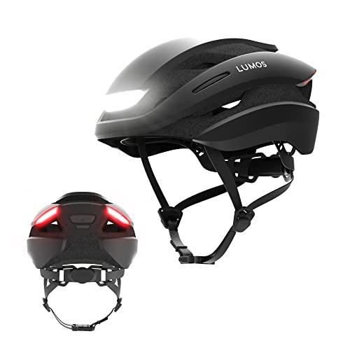 Lumos Ultra Smart Helmet | Casco da bicicletta | Luci LED anteriori e posteriori | Indicatori di direzione | Luci dei freni | Bluetooth collegato | Adulti (Nero, M-L)