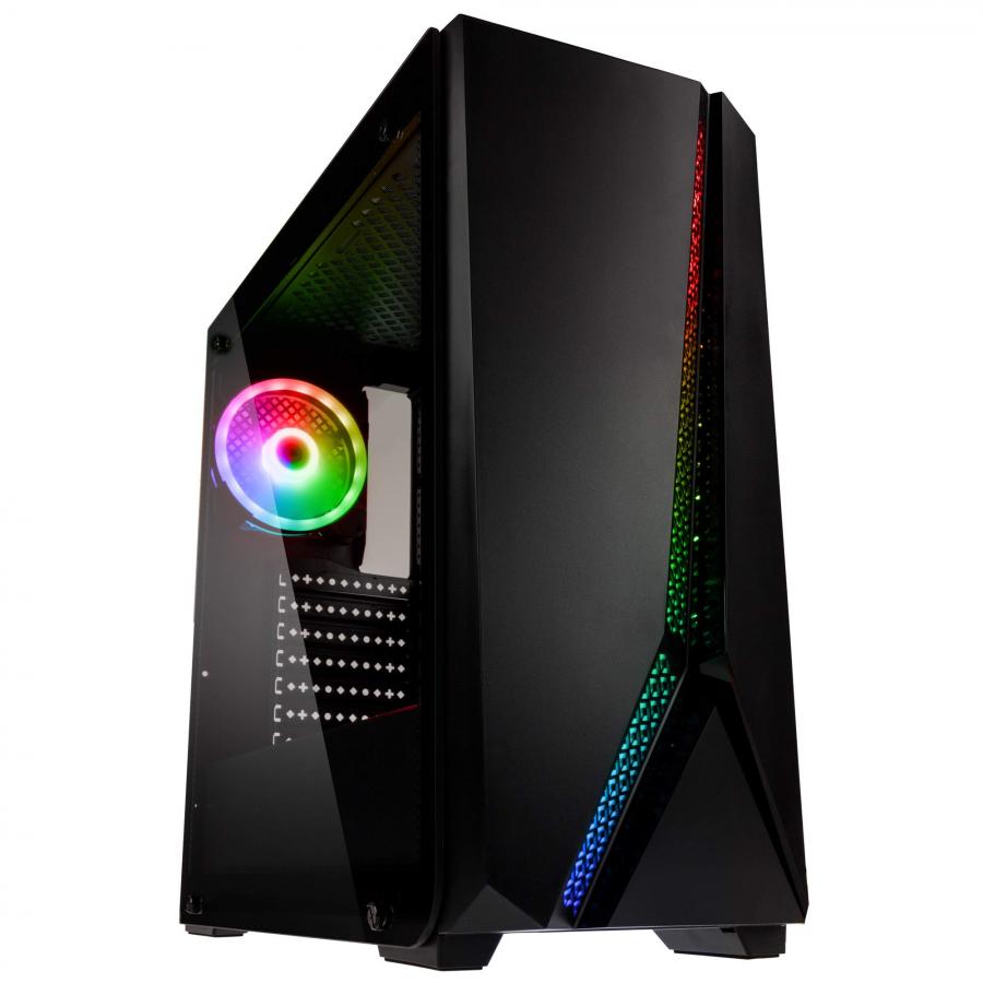 Kolink Quantum Case Mid-Tower RGB per PC Gaming - con Pannello Laterale in Vetro Temperato - Nero
