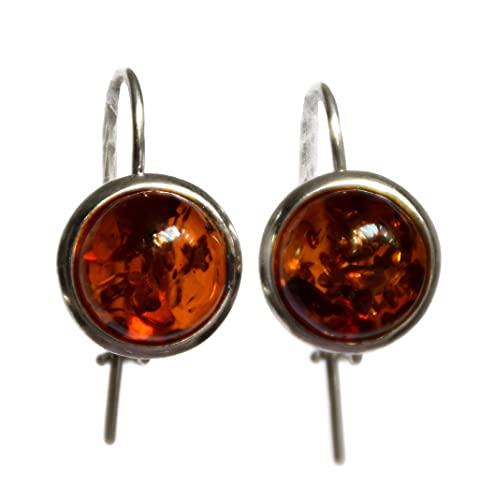 sole MJ Baltica orecchini Argento 925 e Ambra Naturale Artigianale luminoso artigianale BK082 grande