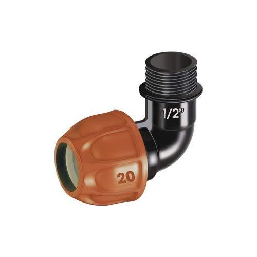 Raccordo a gomito Ø 20 mm Filetto 1/2