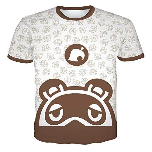 3D Animal Crossing Stampa Unisex Maglietta Femmina Abbigliamento Sportivo Casual a Maniche Corte Allentata Girocollo Uomo T-Shirt Top Morbido e Confortevole 