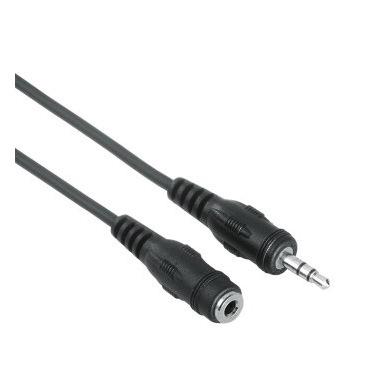 Hama Cavo Prolunga jack 3,5mm M/Jack 3,5mm F, 2,5 metri, nero, 1 stella