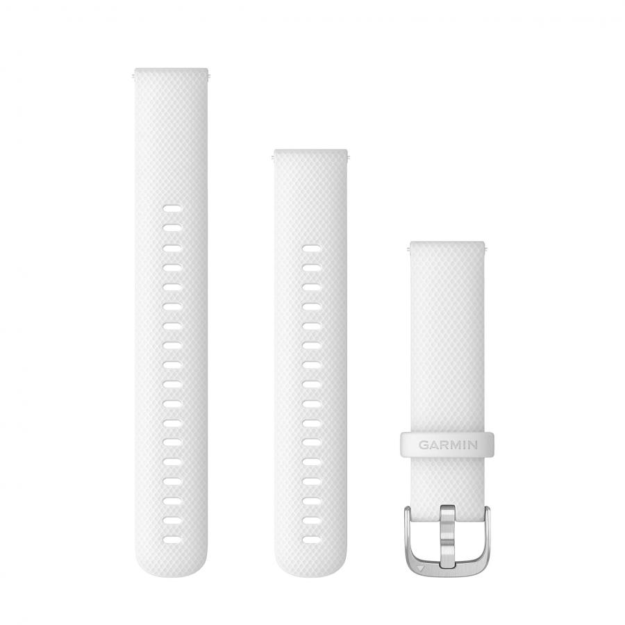 Garmin Quick Release Band (18 mm) – Silicone Bianco con Hardware Argento