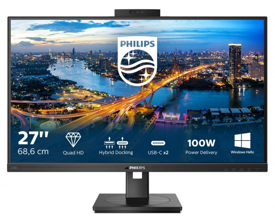 Philips 276B1JH - Monitor LCD QHD da 27 pollici con USB-C e Webcam