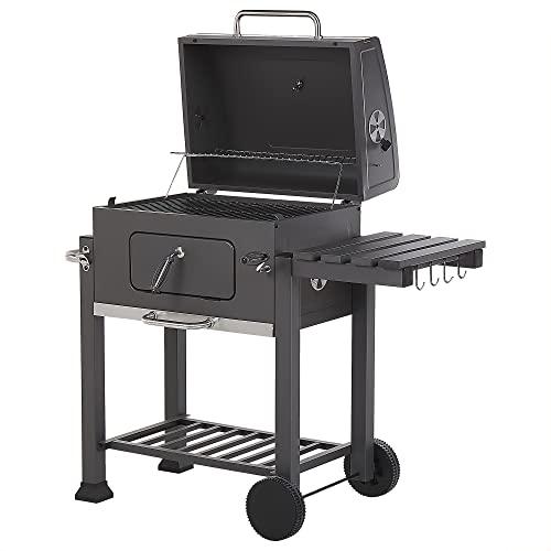 Barbecue a carbonella con Ruote da Giardino Coperchio 2 Griglie 2 Ripiani termometro Pavlof