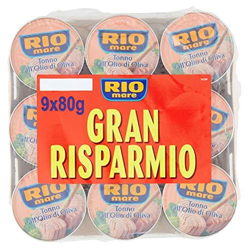 Rio Mare - Tonno all'Olio di Oliva, Qualità Pinne Gialle, 9x80g