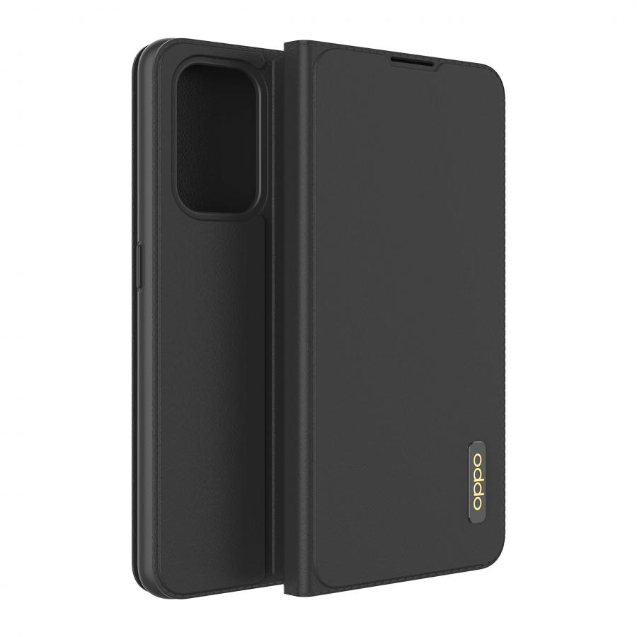 Custodia OPPO A94 5G - Portafoglio Flip PU pelle e TPU Custodia protettiva con doppio slot per schede - Nero