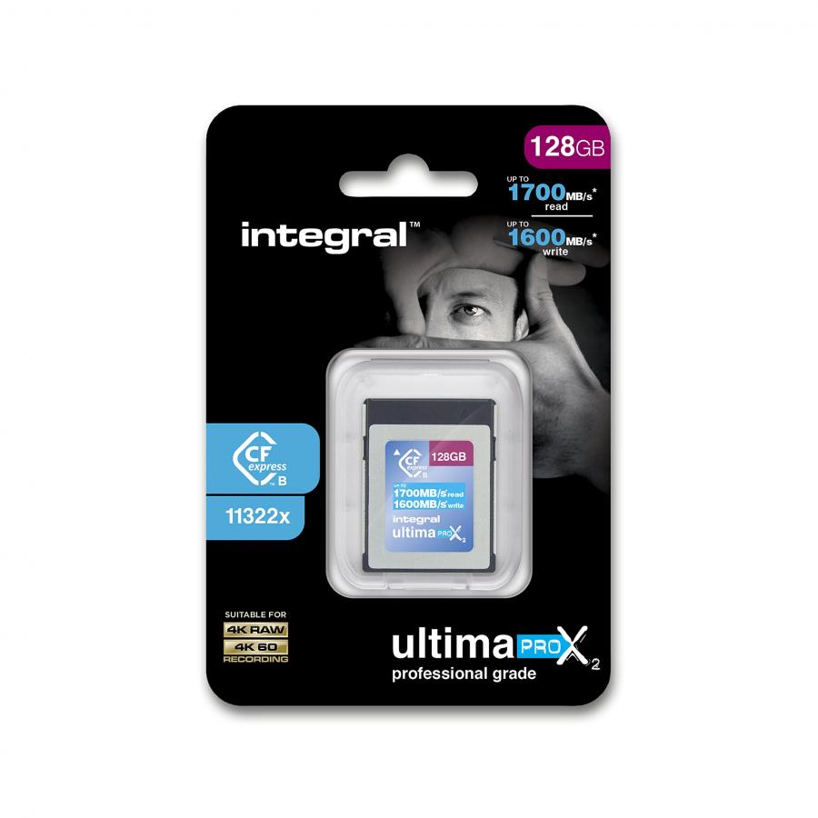 Integral 128GB CFexpress Memory Card Type B 2.0 1700MB/s Read 1600MB/s Write Speed Designed for Your Professional Grade DSLR and Video Cameras