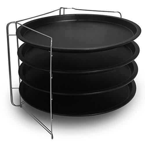 Guardini Pizza&Mania Set: 4 Tegami Pizza Ø32cm + Griglia Porta Tegami