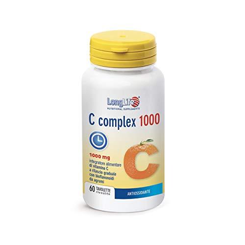 LongLife C Complex 1000 | Integratore di vitamina C con bioflavonoidi da agrumi | Rilascio Graduale | 60 Tavolette