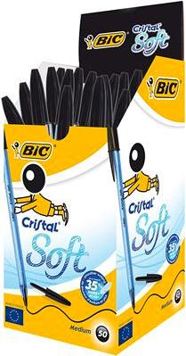 BIC Cristal Soft Nero - Penna a Sfera (Pacco da 50)