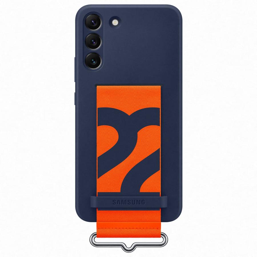 Samsung Silicone Cover con Strap Custodia con fascia per Galaxy S22+, Navy