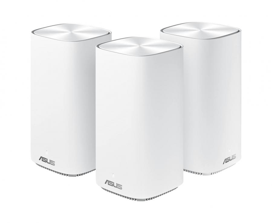 Asus Zen WiFi CD6, Confezione da 3 Pezzi, Sistema Wi-Fi Mesh AC1500 Dual-band Copertura fino a 360 m², Internet security e Parental Control Inclusi a Vita, 4X Porte Gigabit, 3 SSIDs