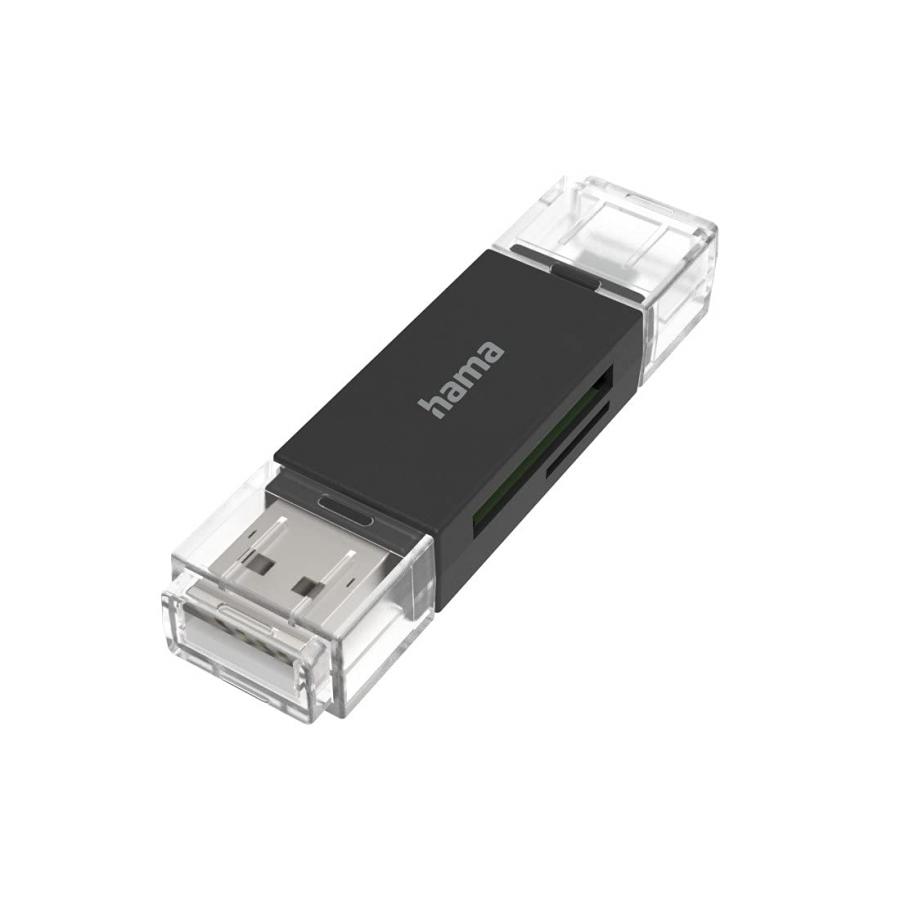 Hama Lettore di Schede USB OTG, USB A + Micro USB, USB 2.0, SD/MicroSD