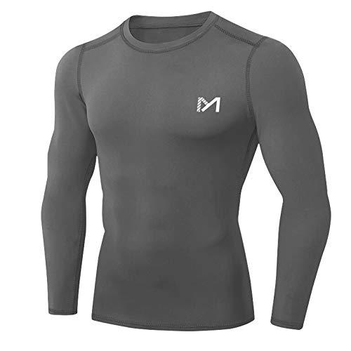 Maglietta Maniche Lunghe T Shirt Sportiva Maglie per Corsa Gym Fitness MEETYOO Maglia Compressione Uomo 