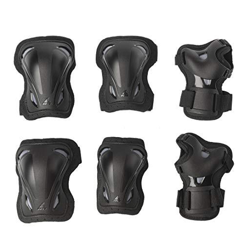 Rollerblade Skate Gear 3 Pack, Set di Protezioni Unisex Adulto, Nero, M