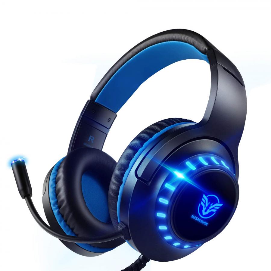 Cuffie Gaming per PS4, PS5, PC, Xbox One - Nero Blu