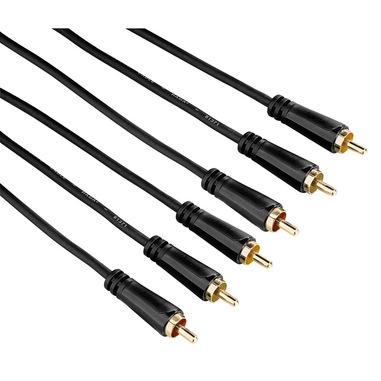 Hama Cavo 3 RCA M/3 RCA M, 5 metri, connettori dorati, 3 stelle
