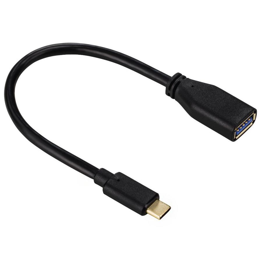 Hama Cavo USB 3.0 A F/USB C M, 0,15 Metri, Connettori Dorati, Nero