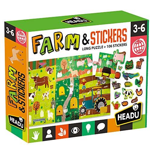 Headu - Farm & Stickers - Gioco Educativo per Bambini dai 3 ai 6 Anni