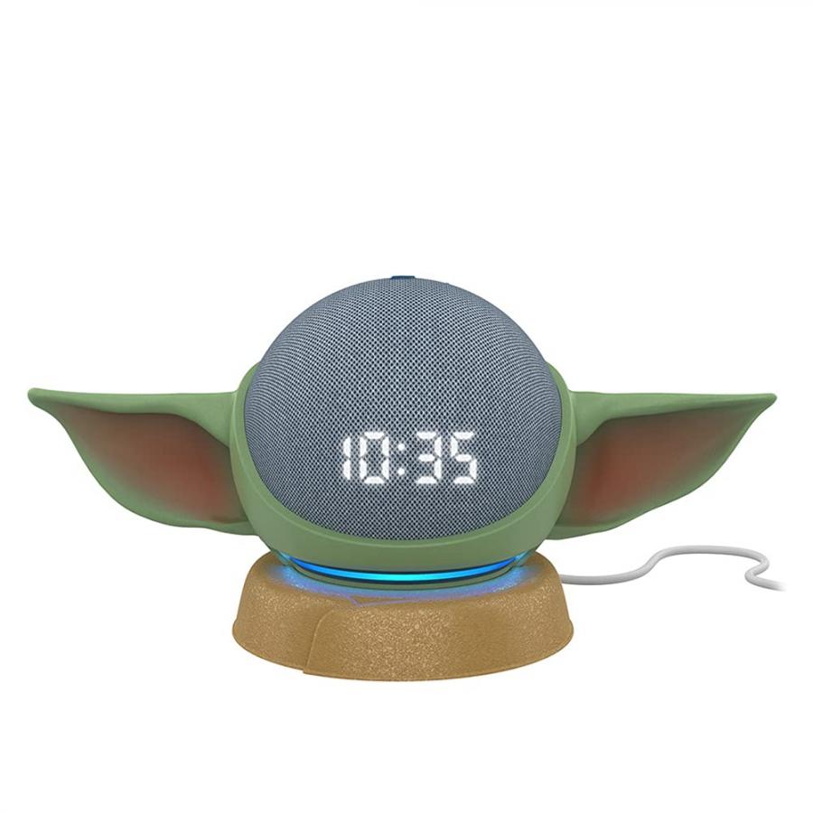 Echo Dot (4ª generazione) - Altoparlante intelligente con orologio e Alexa - Ceruleo + Nuovo supporto per Amazon Echo Dot ispirato a Star Wars The Mandalorian Baby Grogu™, Made for Amazon