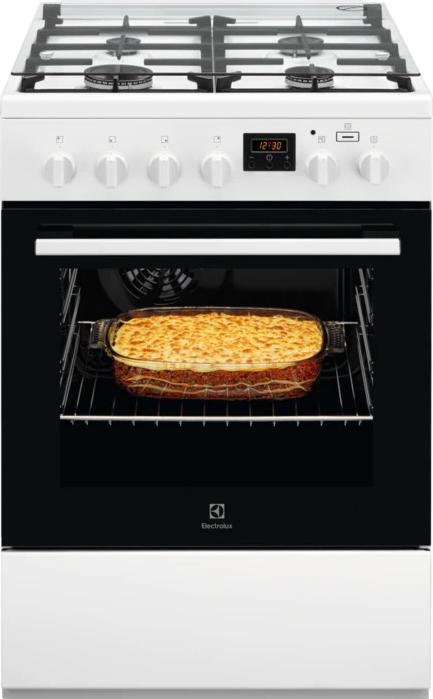 Cucina a Gas 4 Fuochi Forno Elettrico Larghezza x Profondità 60x60 cm Classe energetica A colore Bianco - LKK640200W
