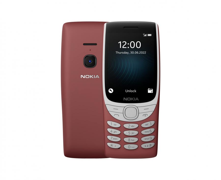 Nokia 8210 4G telefono, connettività 4G, grande schermo, lettore MP3 integrato e radio FM wireless, gioco classico Snake - Rosso