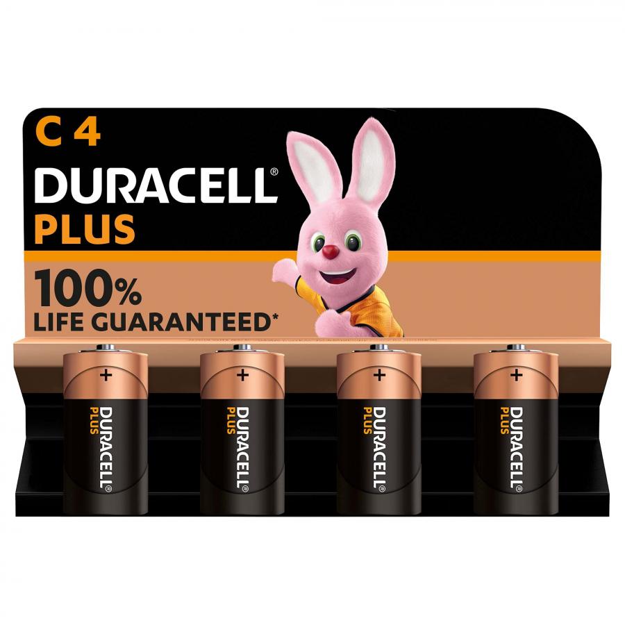 Duracell Plus C - Batterie Alcaline Mezza Torcia (LR14) - Confezione da 4