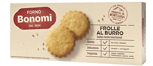 Forno Bonomi Frolle al burro. Frollini al burro ideali per uno spuntino gustoso. Provali con il latte o con il caffè oppure assaporali singolarmente. Confezione da 150g