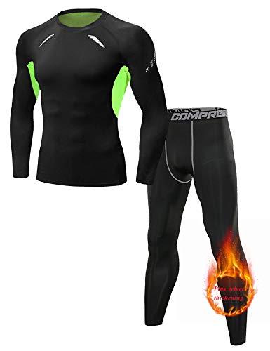 Ticioeke Intima Termica Uomo Set,Traspirante Asciugatura Rapida Intima Termica Sportiva Uomo Maniche Lunghe per attività all/'Aperto e Ciclismo e Corsa