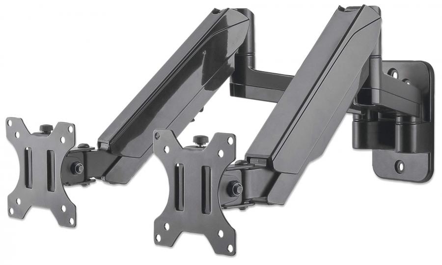 Staffa a Muro con Molla a Gas per Due Monitor 17-32''