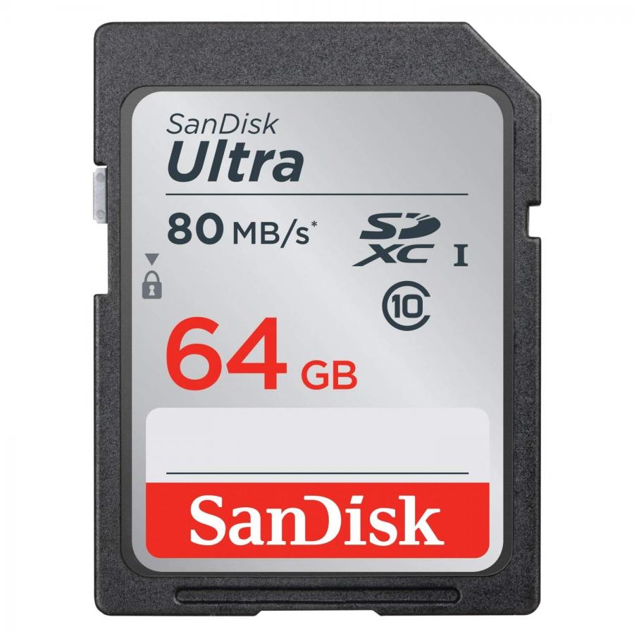 SanDisk Ultra Scheda di Memoria SDXC Traditional, Velocità fino a 80 MB/sec, 64 GB, Classe 10