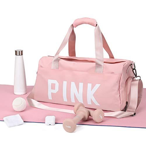 Borsone sportivo donna Borsone Palestra Borsone impermeabile da allenamento  per ragazze con scomparto per scarpe e tasca bagnata con tracolla per  palestra,yoga,nuoto,fine settimana