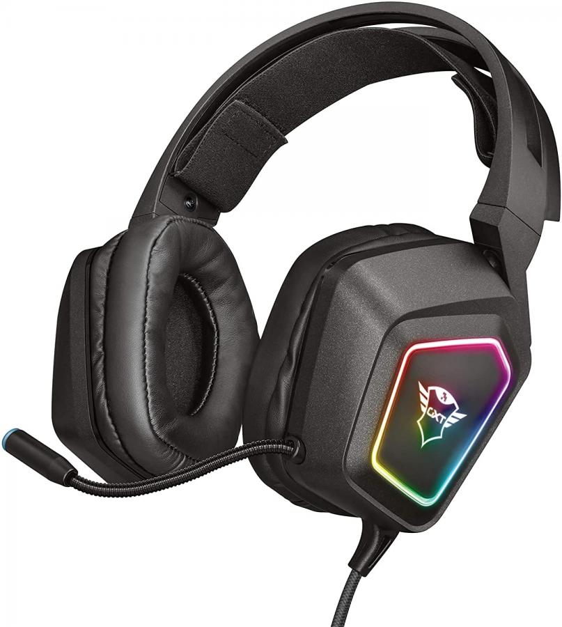 Trust Gaming GXT 450 Blizz Cuffie Gaming, Over-Ear con Illuminazione RGB e Suono Surround 7.1, Microfono Flessibile, per PC - Nero