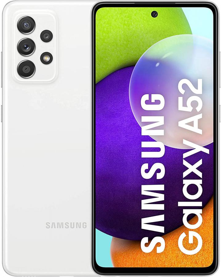 Samsung Galaxy A52 Smartphone, Display Infinity-O FHD+ da 6,5 pollici, 6 GB RAM e 128 GB di memoria interna espandibile, Batteria 4.500 mAh e ricarica Ultra-Rapida White [Versione Italiana]