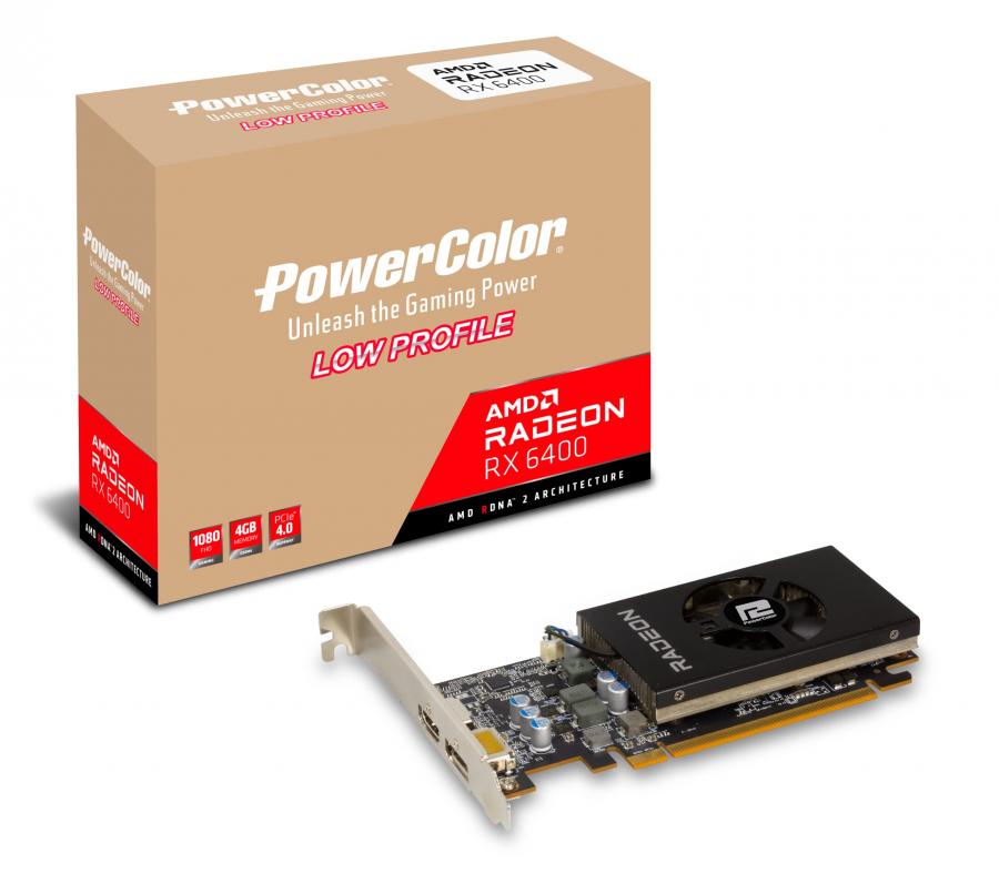 Powercolor AXRX 6400 LP 4GBD6-DH Scheda Video AMD Radeon RX 6400 4 GB GDDR6