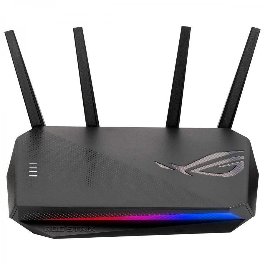 Asus GS-AX5400 Dual-Band WiFi 6 Gaming Router, PS5 Compatible, Mobile Game Mode, VPN Fusion, Instant Guard, Gear Accelerator, Gaming Port, Adaptive QoS, Port Forwarding, ASUS Aura