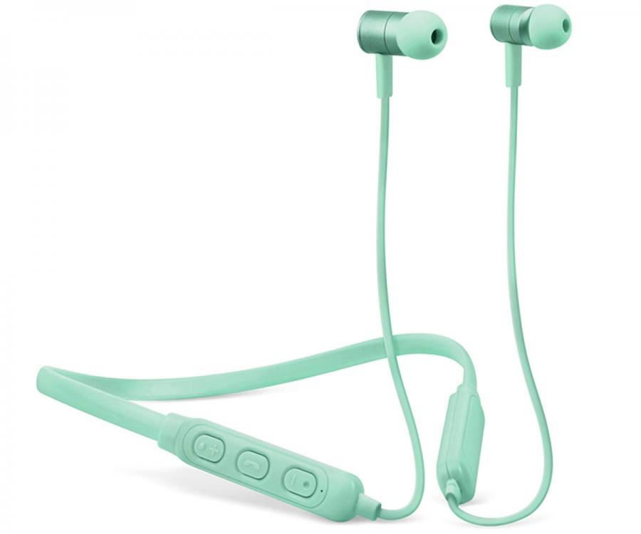 Fresh ‘N Rebel Band-It Wireless - In-Ear Headphones - Peppermint | Cuffie Auricolari Sport Bluetooth con Neckband e Microfono e Telecomando Integrati, Verde Acqua, Taglia Unica